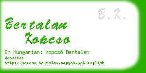 bertalan kopcso business card