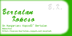 bertalan kopcso business card